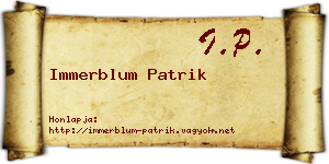 Immerblum Patrik névjegykártya